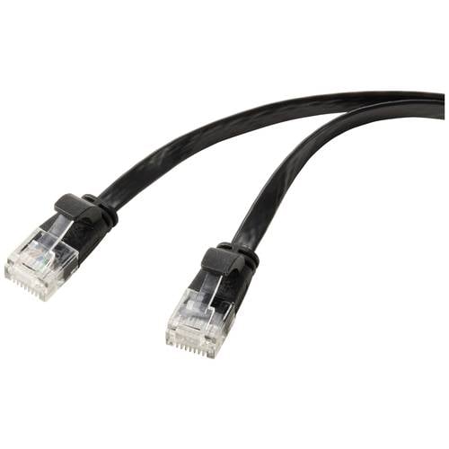Renkforce RF-5771530 RJ45 Netzwerkkabel, Patchkabel CAT 6 U/UTP 0.50 m Schwarz PVC-Mantel 1 St.