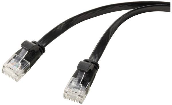 Renkforce RF-5771530 RJ45 Patchkabel CAT 6 U/UTP 0.50 m Schwarz PVC-Mantel 1 St.