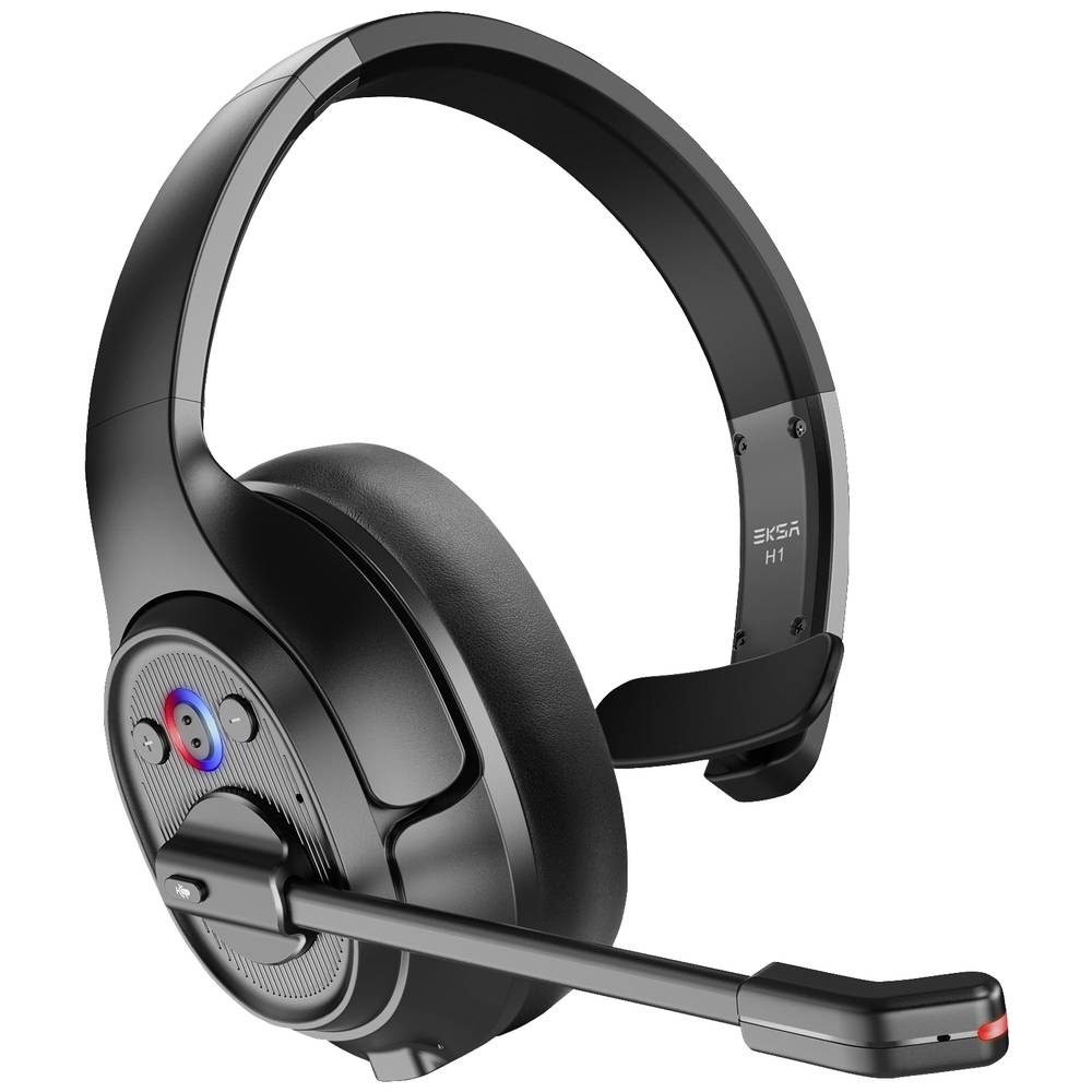 EKSA H1 On Ear headset Computer Bluetooth Mono Zwart Ruisonderdrukking (microfoon), Noise Cancelling