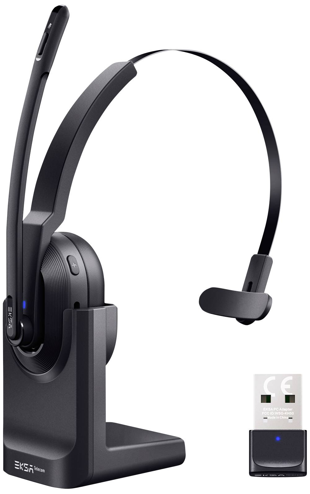 EKSA H5 On Ear Headset Bluetooth® Schwarz Mikrofon-Rauschunterdrückung, Noise Cancelling Headset, mit Bluetooth® Basisst