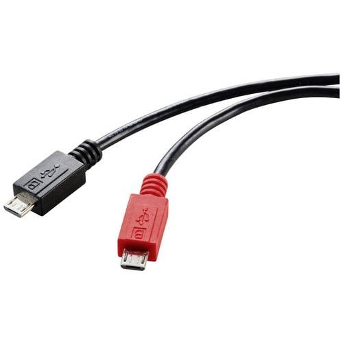 Thumbnail - Renkforce USB-Kabel USB 2.0 USB-Micro-B Stecker, USB-Micro-B Stecker 0.30 m Schwarz mit OTG-Funktion RF-5771772