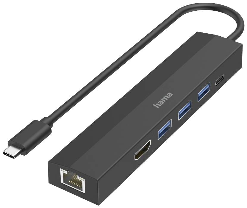 HAMA USB-C-Hub, Multiport, 6 Ports, 3x USB-A, USB-C, HDMI