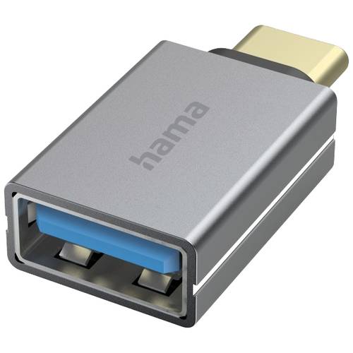 hama 00200300 USB-OTG-Adapter, USB-C-Stecker - USB-Buchse, USB 3.2 Gen1, 5 Gbit/s, Alu