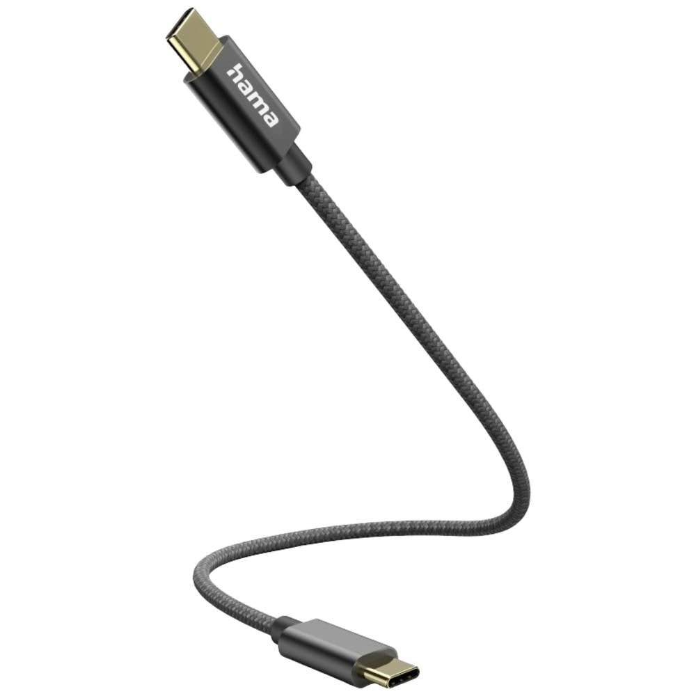 Hama USB-laadkabel USB 2.0 USB-C stekker, USB-C stekker 0.2 m Zwart 00201604