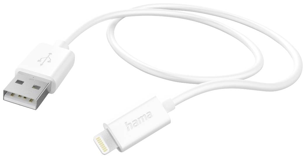 hama 00201579 Ladekabel, USB-A - Lightning, 1 m, Weiß