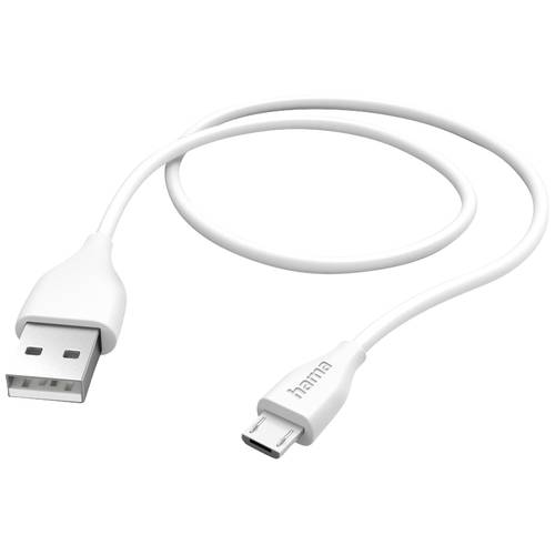 Hama USB-Ladekabel USB 2.0 USB-A Stecker, USB-Micro-B Stecker 1.50 m Weiß 00201587