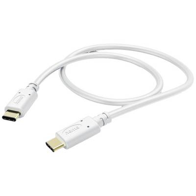 Ein weißes USB-C-Kabel mit beidseitigen Steckern.