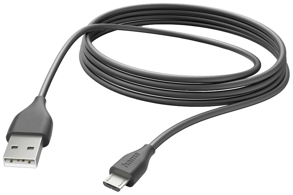 HAMA Ladekabel, USB-A - Micro-USB, 3 m, Schwarz (00201588)