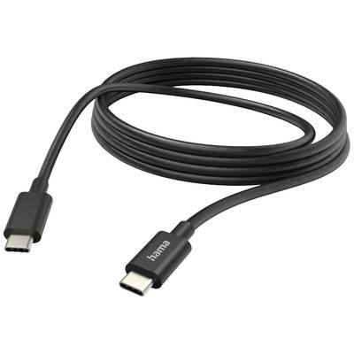 hama 00201593 Ladekabel, USB-C - USB-C, 3 m, Schwarz