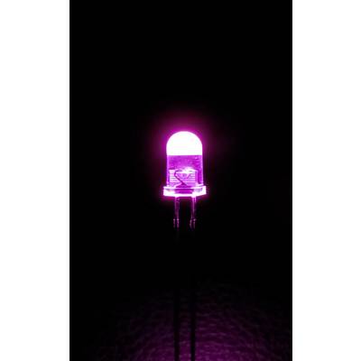 Eine leuchtende pinke LED-Lampe vor schwarzem Hintergrund, symbolisiert Energieeinsparung und moderne Beleuchtungstechnologie.