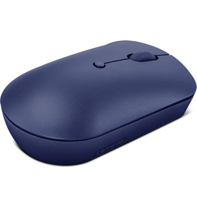 Eine kabellose, dunkelblaue Computermaus mit einem Scrollrad, geeignet für ergonomisches Arbeiten am PC oder Laptop.