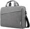 Graue Laptoptasche mit Tragegriff und Schulterriemen, markiert mit 'Lenovo'.