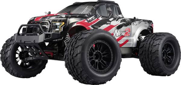 Reely NEW2 Super Combo V2  Brushed 1:10 RC Modellauto Elektro Monstertruck Allradantrieb (4WD) 100% RtR 2,4 GHz inkl. Akku, Ladegerät und Senderbatterien