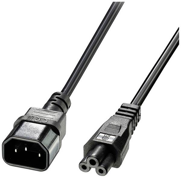 LINDY Strom Anschlusskabel [1x IEC-Stecker - 1x IEC-Stecker] 2 m Schwarz