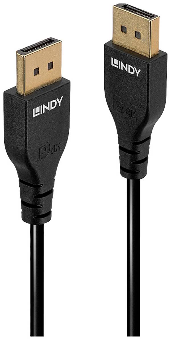 LINDY 36460 DisplayPort AV Anschlusskabel [1x DisplayPort Stecker - 1x DisplayPort Stecker] 0.5 m Schwarz