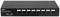Schwarzer 8-Port-DisplayPort-KVM-Switch mit Bedienknöpfen und USB-Anschlüssen an der Vorderseite, geeignet zum Umschalten zwischen mehreren Computern.