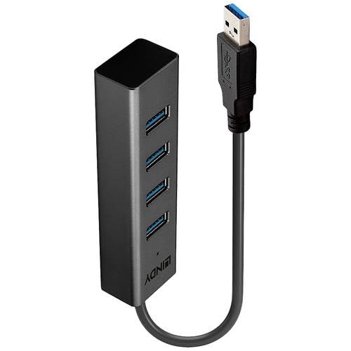 LINDY 43324 4 Port USB 3.1 Gen 1-Hub Schwarz