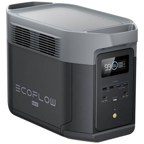ECOFLOW Delta 2 Max Powerstation LiFePO 4 Schwarz mit Laderegler