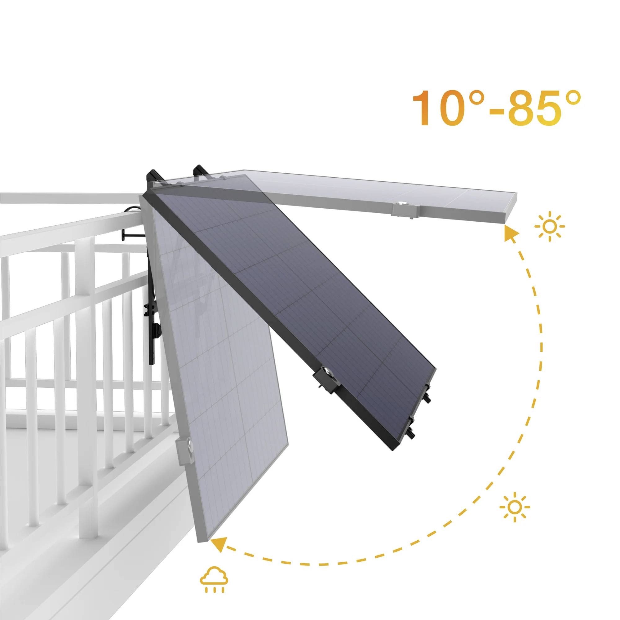 Ecoflow 1-Axis Solar Tracker, Solar-Tracker, Galvanisiertes Stahl, Freistehend, Schwarz, IP68, Akku-5