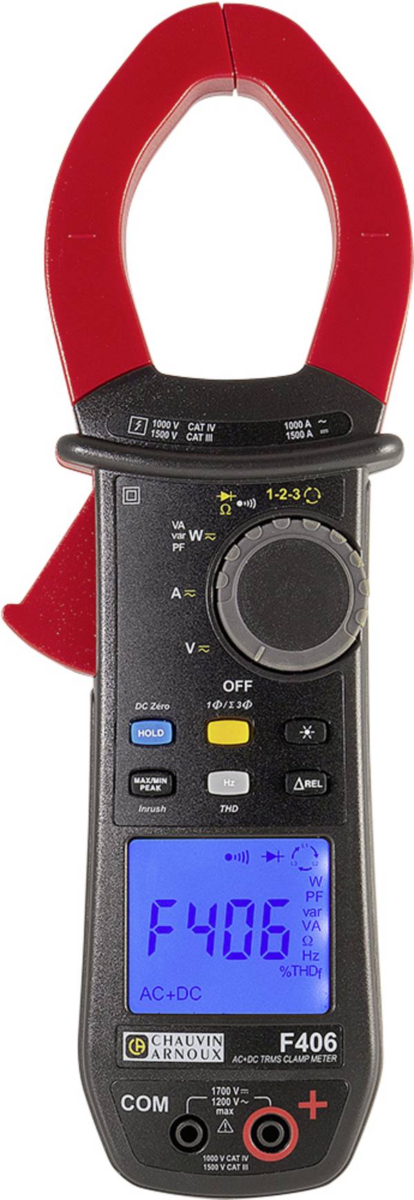 Chauvin Arnoux F406 Stromzange digital Spritzwassergeschützt (IP54) CAT III 1500 V, CAT IV 1000 V Anzeige (Counts): 10000