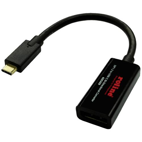 Thumbnail - ROLINE USB Typ C - DisplayPort, v1.2, bidirektionaler Kabel-Adapter, ST/BU, 0,2 m