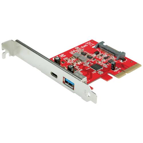 Thumbnail - ROLINE PCI-Express-Karte, USB 3.2 Gen 2, 1x USB-A, 1x USB-C