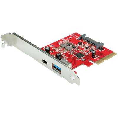 ROLINE PCI-Express-Karte, USB 3.2 Gen 2, 1x USB-A, 1x USB-C