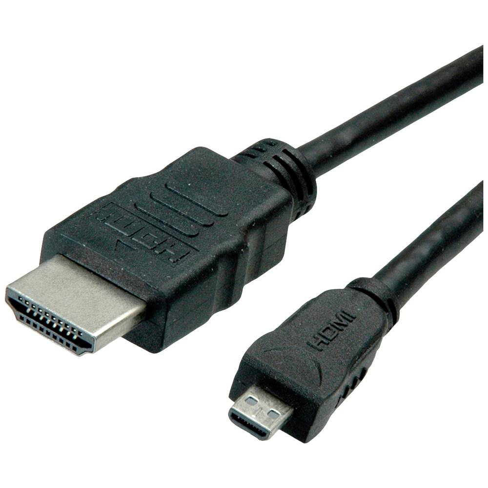 Roline green HDMI Aansluitkabel HDMI-A stekker, HDMI-micro-D stekker 2 m Zwart 11445581 Halogeenvrij