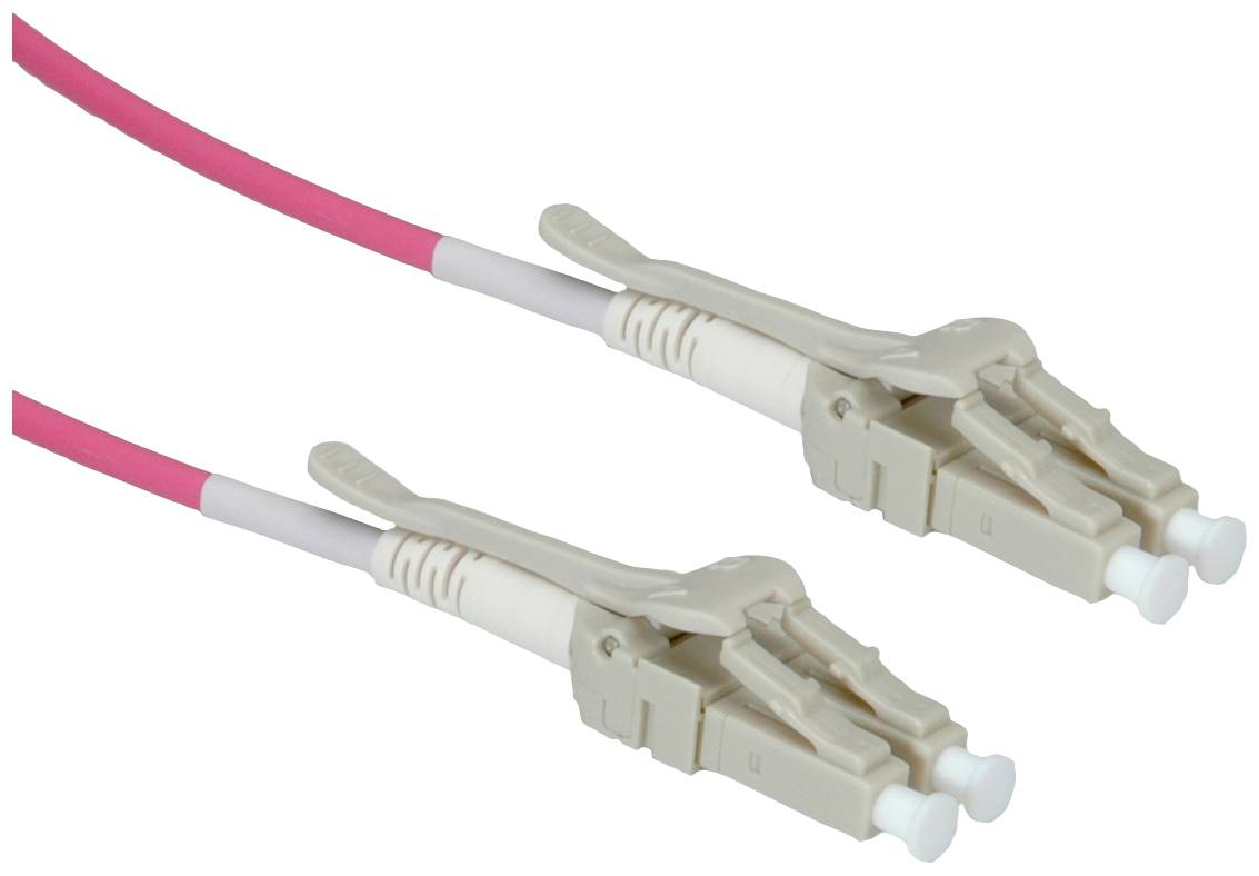 Cavo in fibra ottica ROLINE 50/125µm OM4, LC/LC, connettore a bassa perdita, viola, 7 m