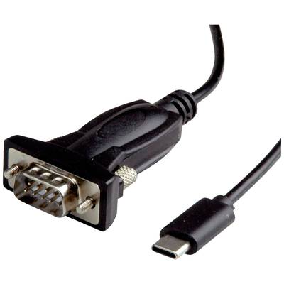 'Ein VGA-zu-USB-C-Adapterkabel. Links ein VGA-Stecker, rechts ein USB-C-Stecker. Ermöglicht den Anschluss älterer Geräte an neue Laptops.'