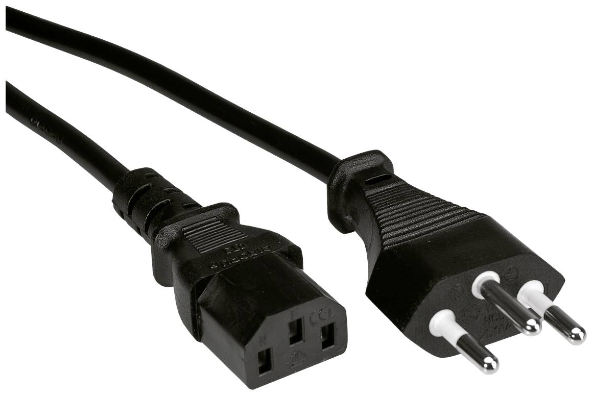 VALUE Netzkabel T12 auf C13, schwarz, 3 m