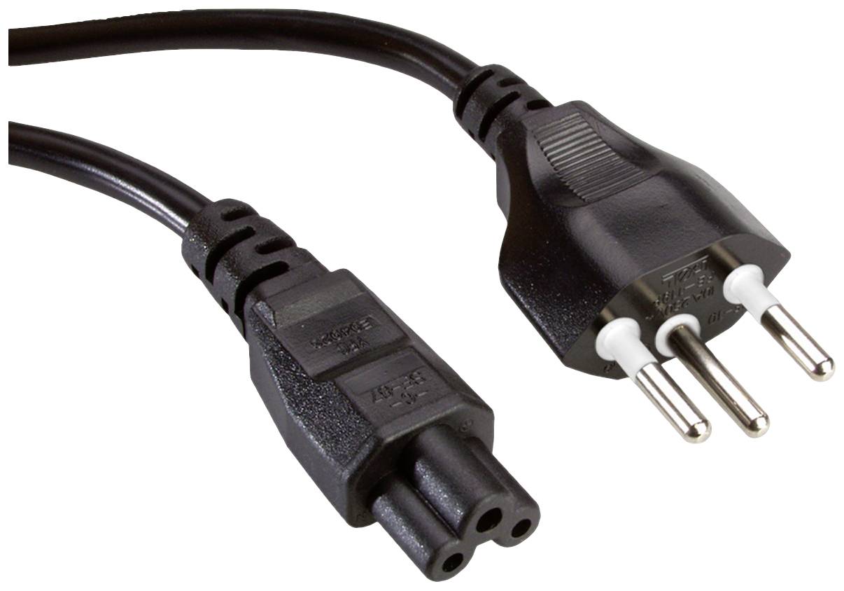 VALUE Power Cable Type J (CH) to C5. Black. 1.0m