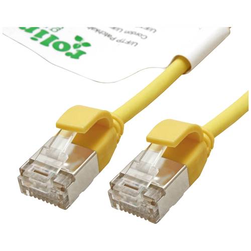Thumbnail - ROLINE GREEN U/FTP Patchkabel Kat.6A (Class EA), LSOH, slim, gelb, 0,15 m
