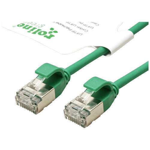 Thumbnail - ROLINE GREEN U/FTP Patchkabel Kat.6A (Class EA), LSOH, slim, grün, 0,15 m