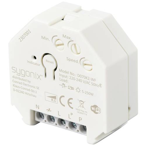 Sygonix SY-5775566 Unterputz Dimmer Geeignet für Leuchtmittel: LED-Lampe, Glühlampe, Halogenlampe Weiß