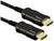 Zwei schwarze HDMI-Kabel mit goldenen Anschlüssen. Eines ist mit 'Display', das andere mit 'Source' beschriftet.