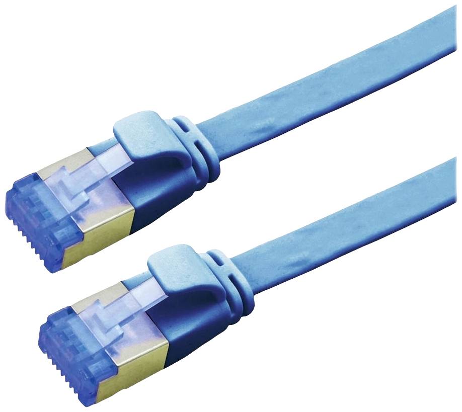 VALUE Patchkabel Cat.6A (Class EA) FTP, extra-flach, blau, 1 m