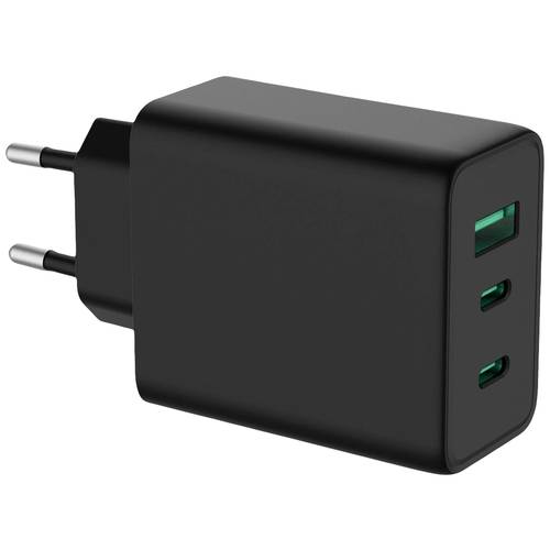 VALUE USB Charger mit Euro-Stecker, 3-Port (Typ-A, 2x Typ-C), 65W, GaN