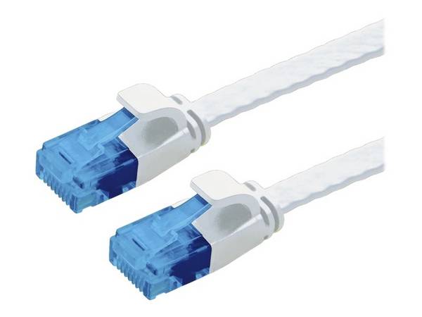 VALUE Patchkabel Cat.6A (Class EA) UTP, extra-flach, weiß, 1,5 m