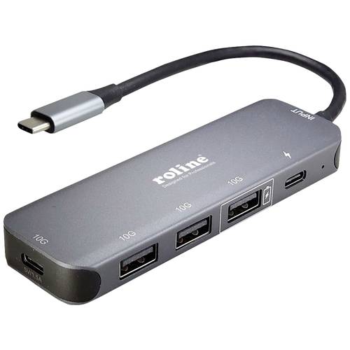 ROLINE USB 3.2 Gen 2 Hub, 4fach, Typ-C-Anschlusskabel