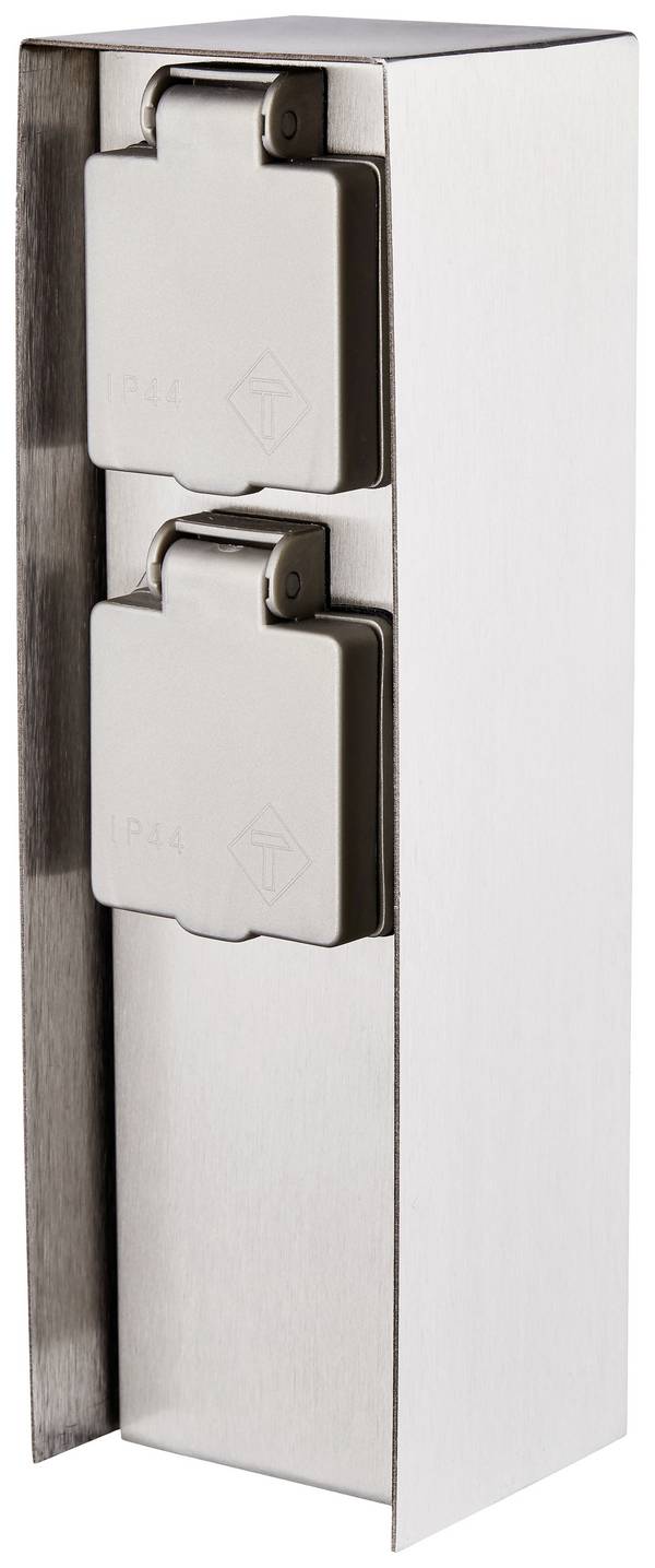 BOLD 10043 Gartensteckdose 2fach Edelstahl ohne Kabel