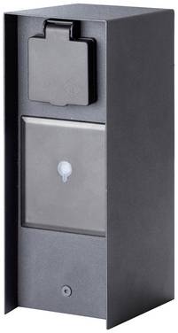 BOLD 10426 Gartensteckdose 3fach Anthrazit ohne Kabel, mit Schalter, mit Timer, per App steuerbar, programmierbar