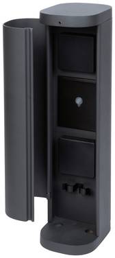 BOLD 10636 Gartensteckdose 2fach Anthrazit ohne Kabel, mit Schalter, mit Timer, per App steuerbar, programmierbar