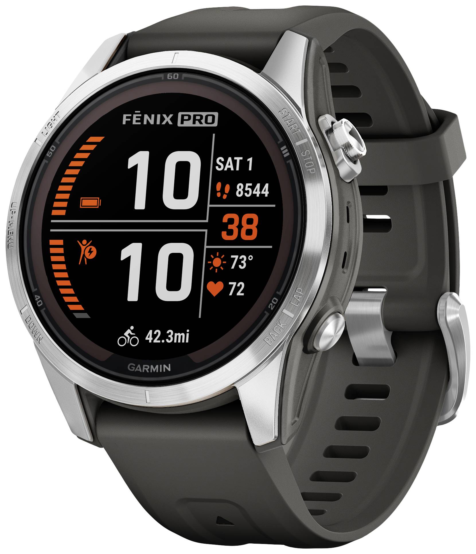 GARMIN fenix 7S Pro - Solar Edition - 42 mm - faserverstärktes Polymer - intelligente Uhr mit Band -