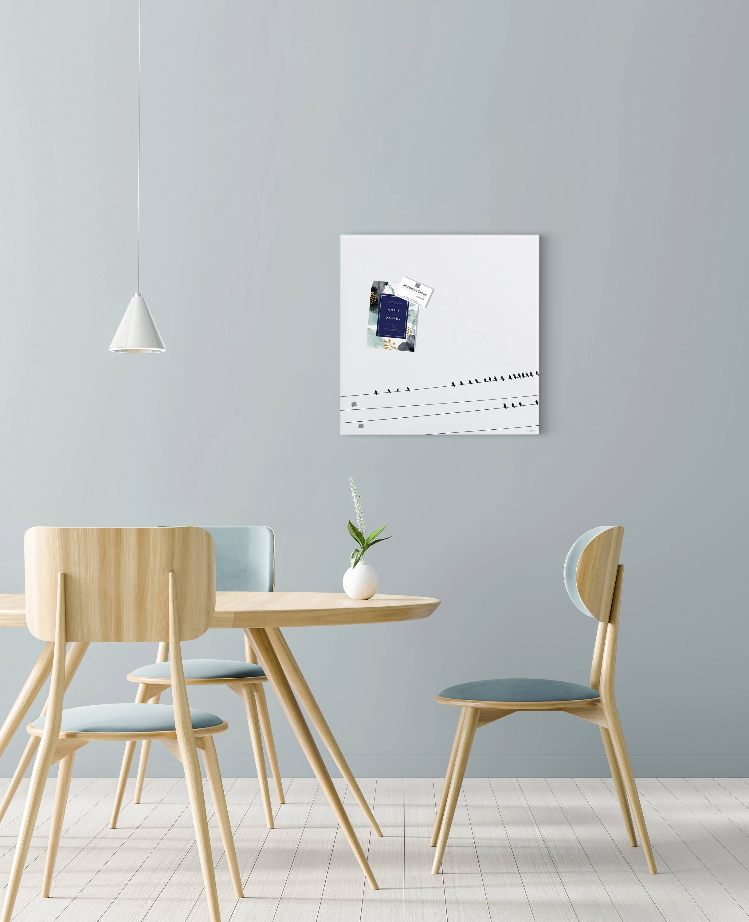 Sigel Glas-Magnettafel Artverum Little Birds (B x H) 48 cm x 48 cm Weiß GL274-1