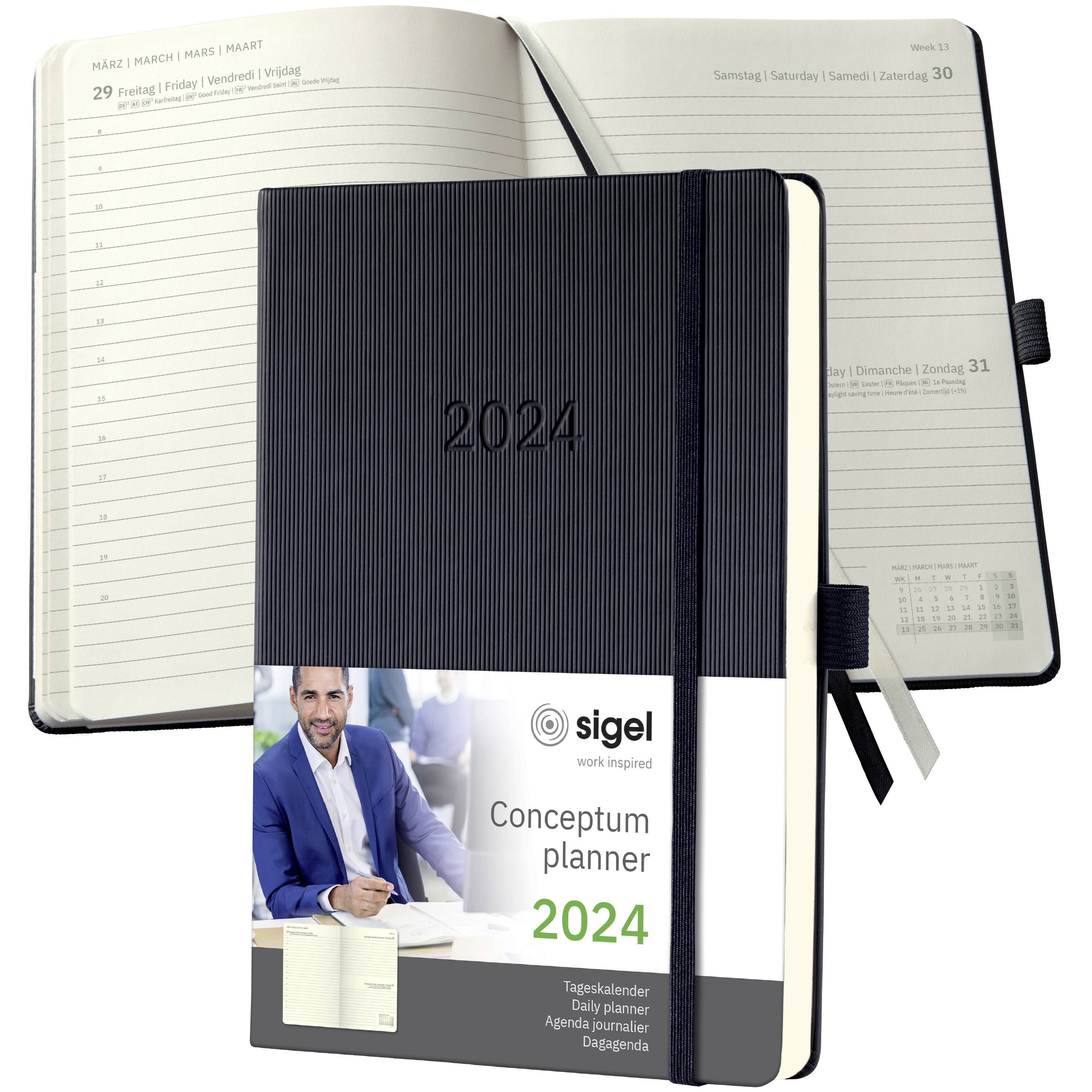 Sigel Tageskalender Conceptum 2024 C2410 DIN A5 Farbe des Einbandes: Schwarz 1 St.-12