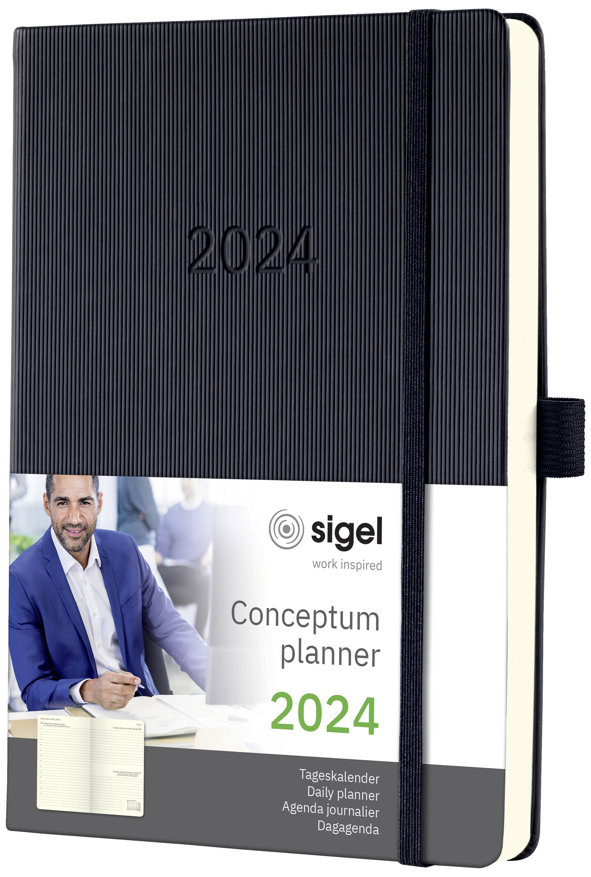Sigel Tageskalender Conceptum 2024 C2410 DIN A5 Farbe des Einbandes: Schwarz 1 St.-1