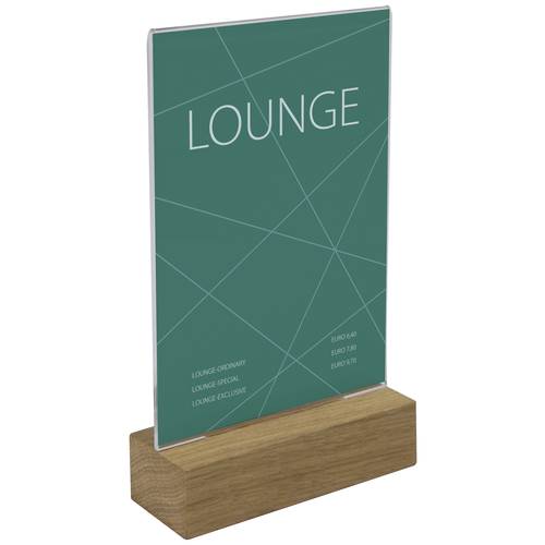 Sigel TA252 Tischaufsteller Verwendung für Papierformat: DIN A6 Glasklar, Holz 1 St.