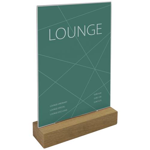 Sigel TA254 Tischaufsteller Verwendung für Papierformat: DIN A5 Glasklar, Holz 1 St.