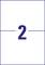 Die Zahl '2' steht in der Mitte eines weißen Hintergrunds, horizontal durch eine dünne blaue Linie getrennt.